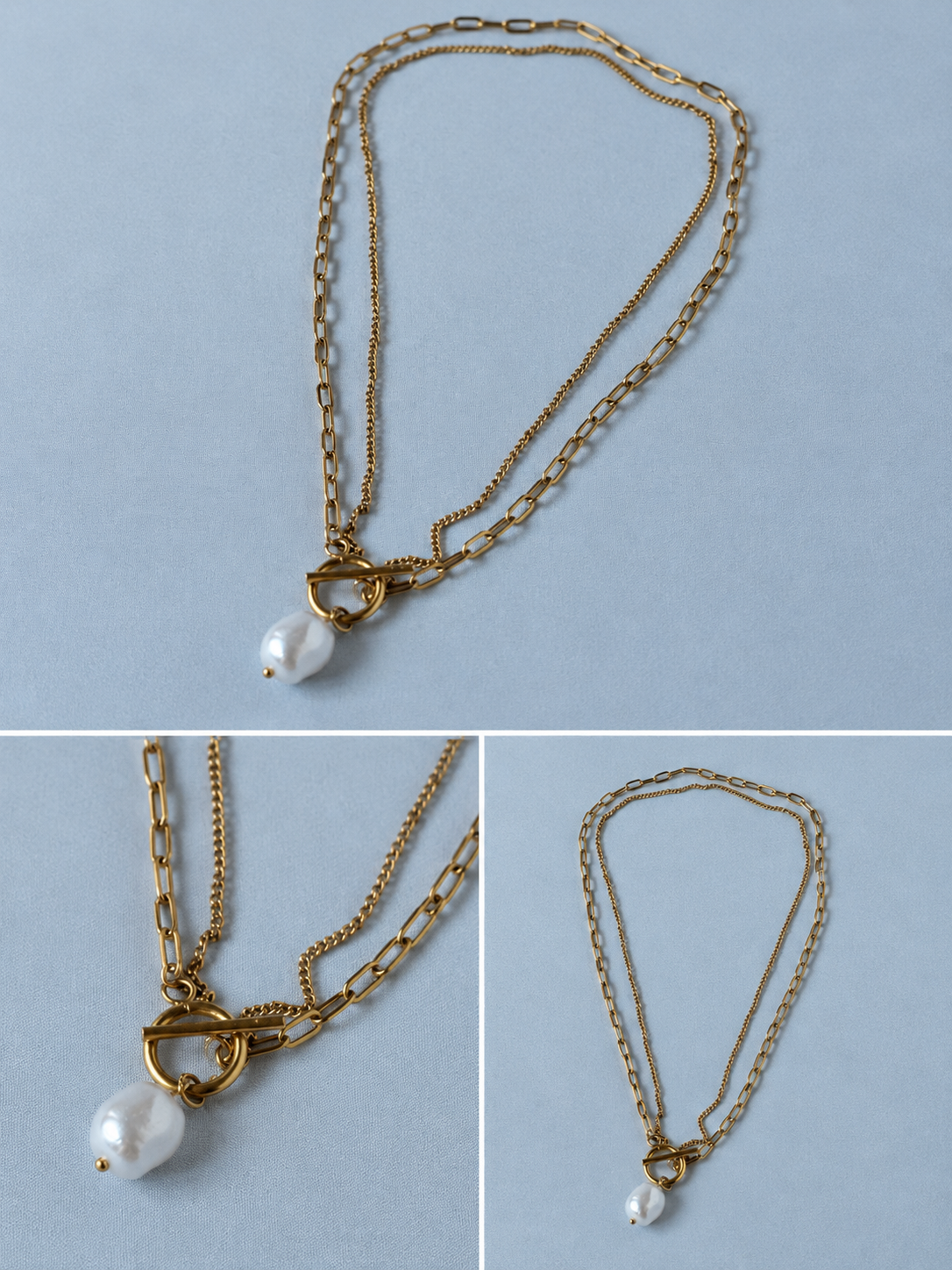 Pearl Double Chain Necklace
