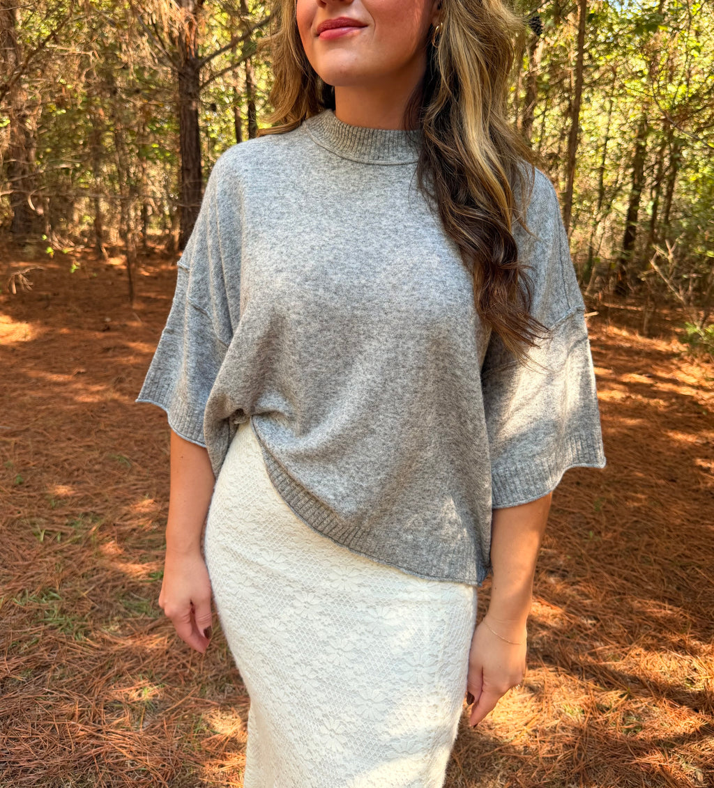 Half Sleeve Oversized Sweater