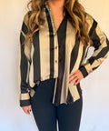 Long Sleeve Relaxed Satin Blouse