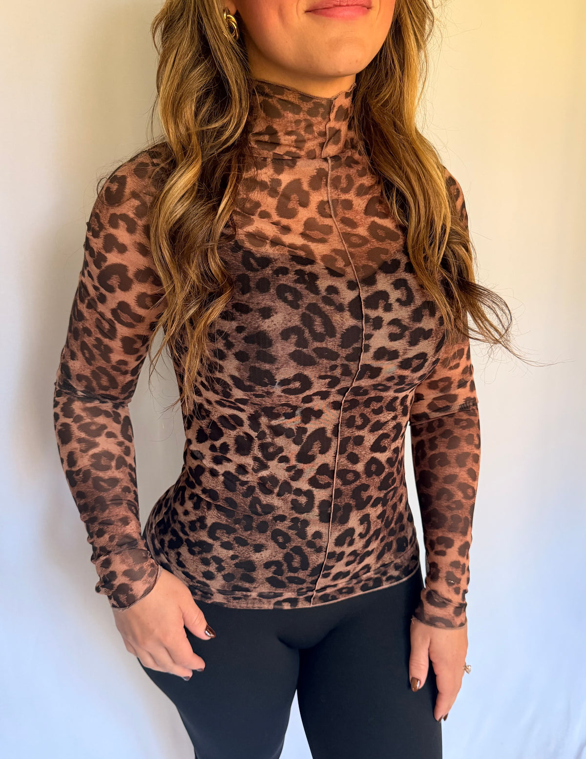 Leopard Mesh Top