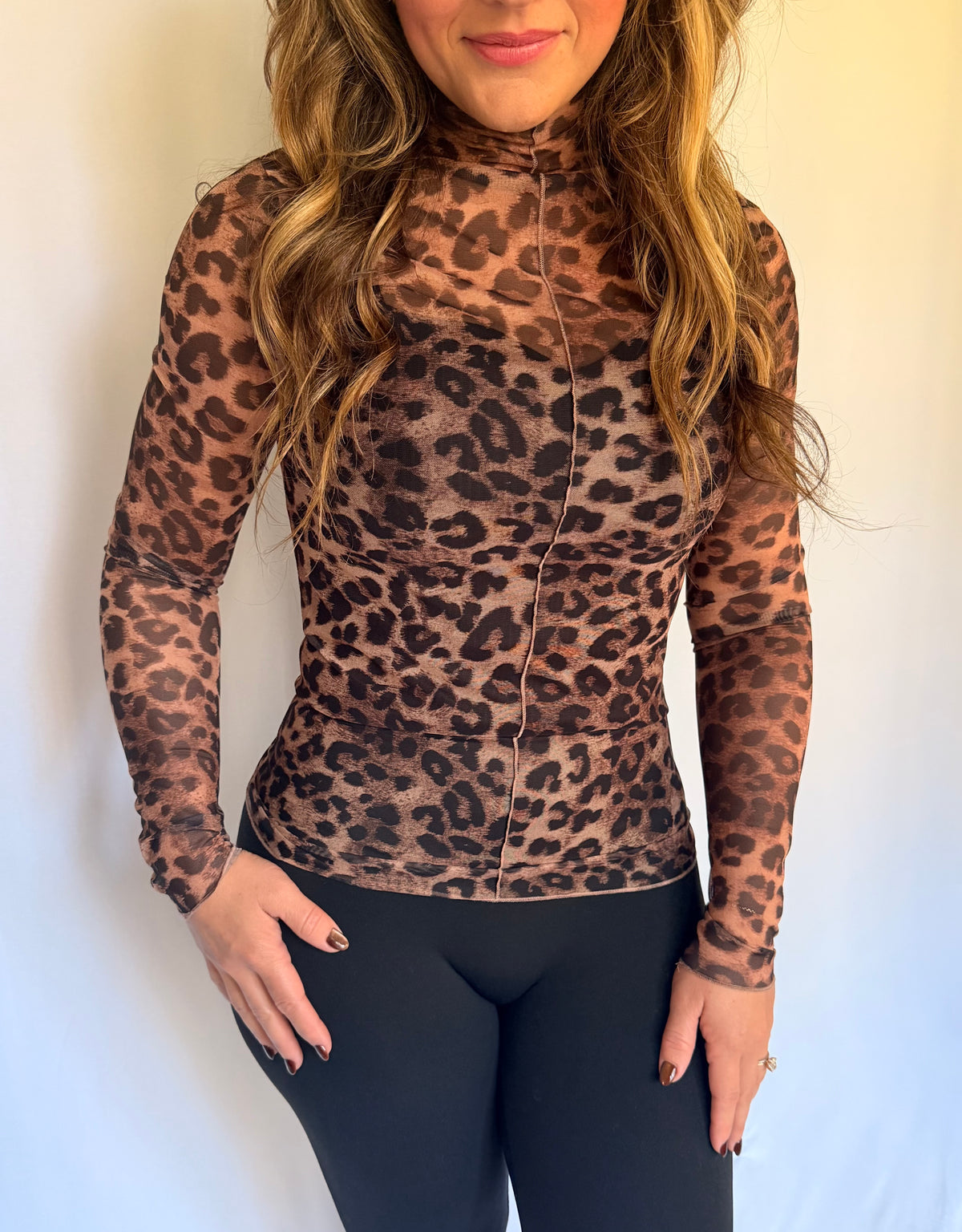 Leopard Mesh Top
