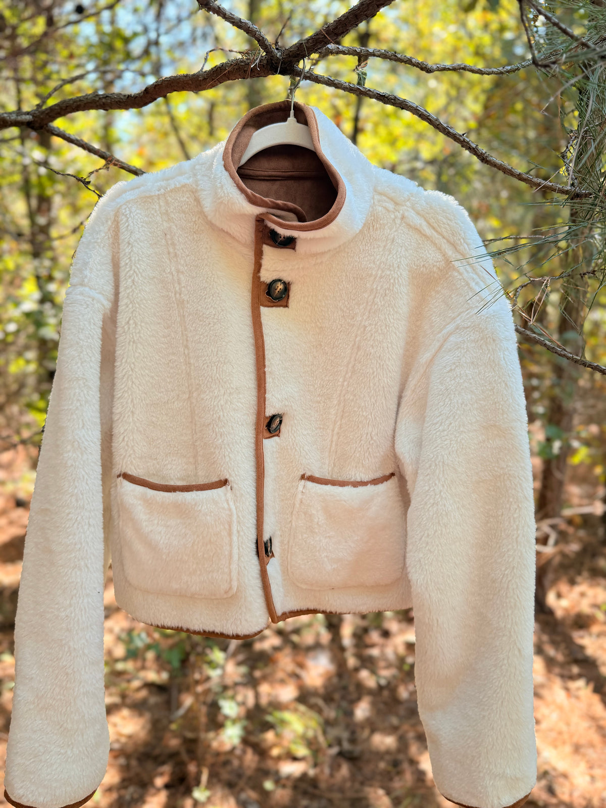 Reversible Suede Sherpa Jacket