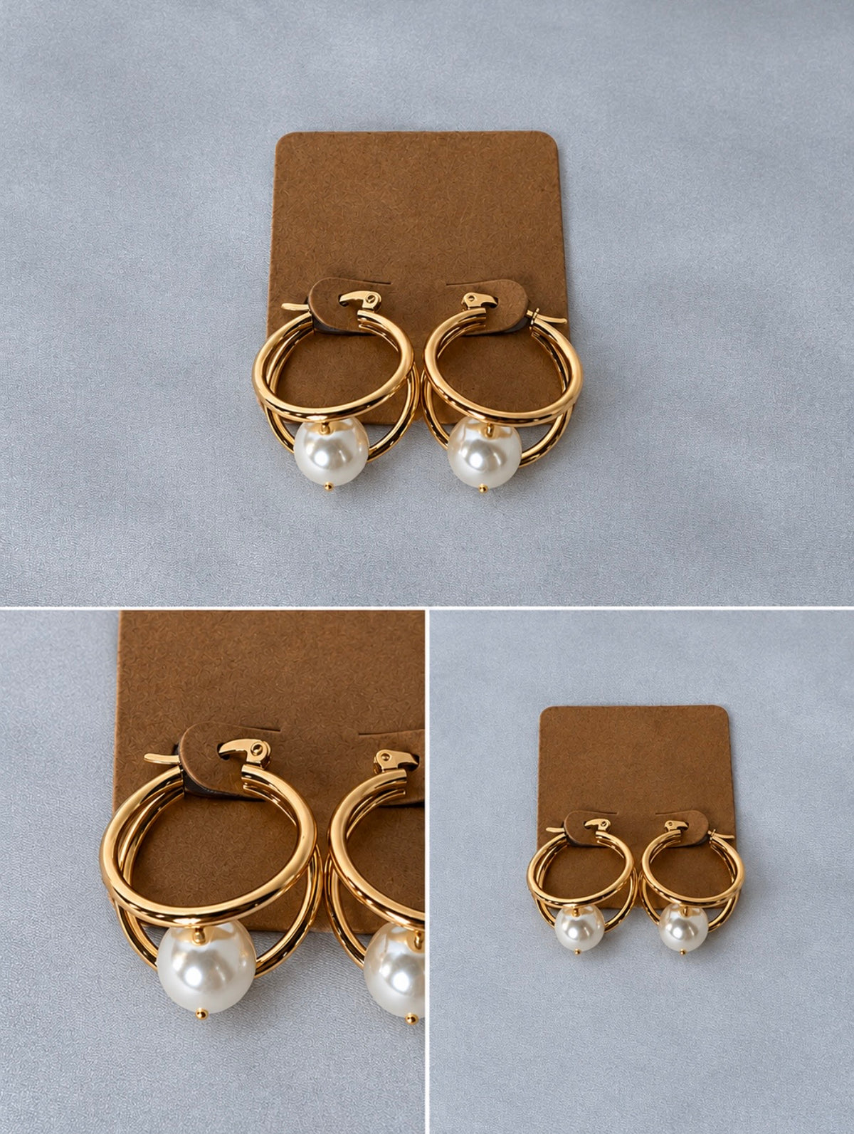 Pearl Gold Hoops