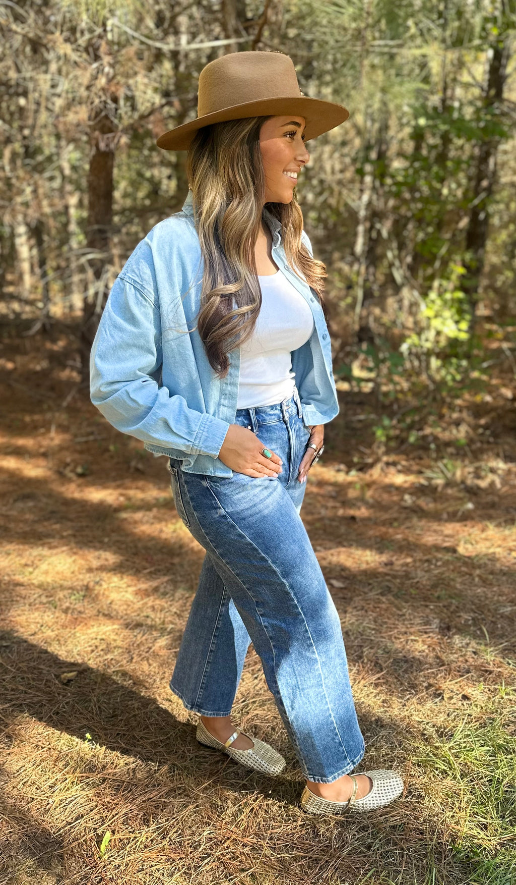 High Rise Cropped Relaxed Barrel Risen Jeans