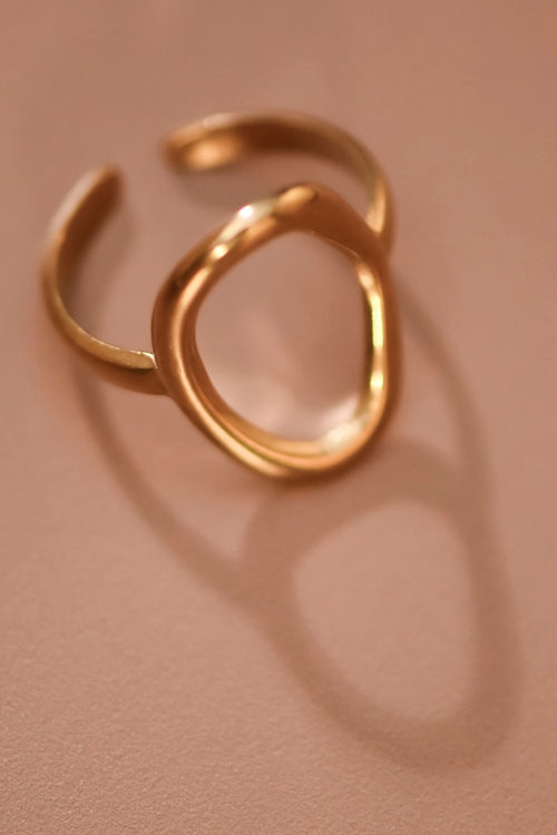 Gold Circle Adjustable Ring