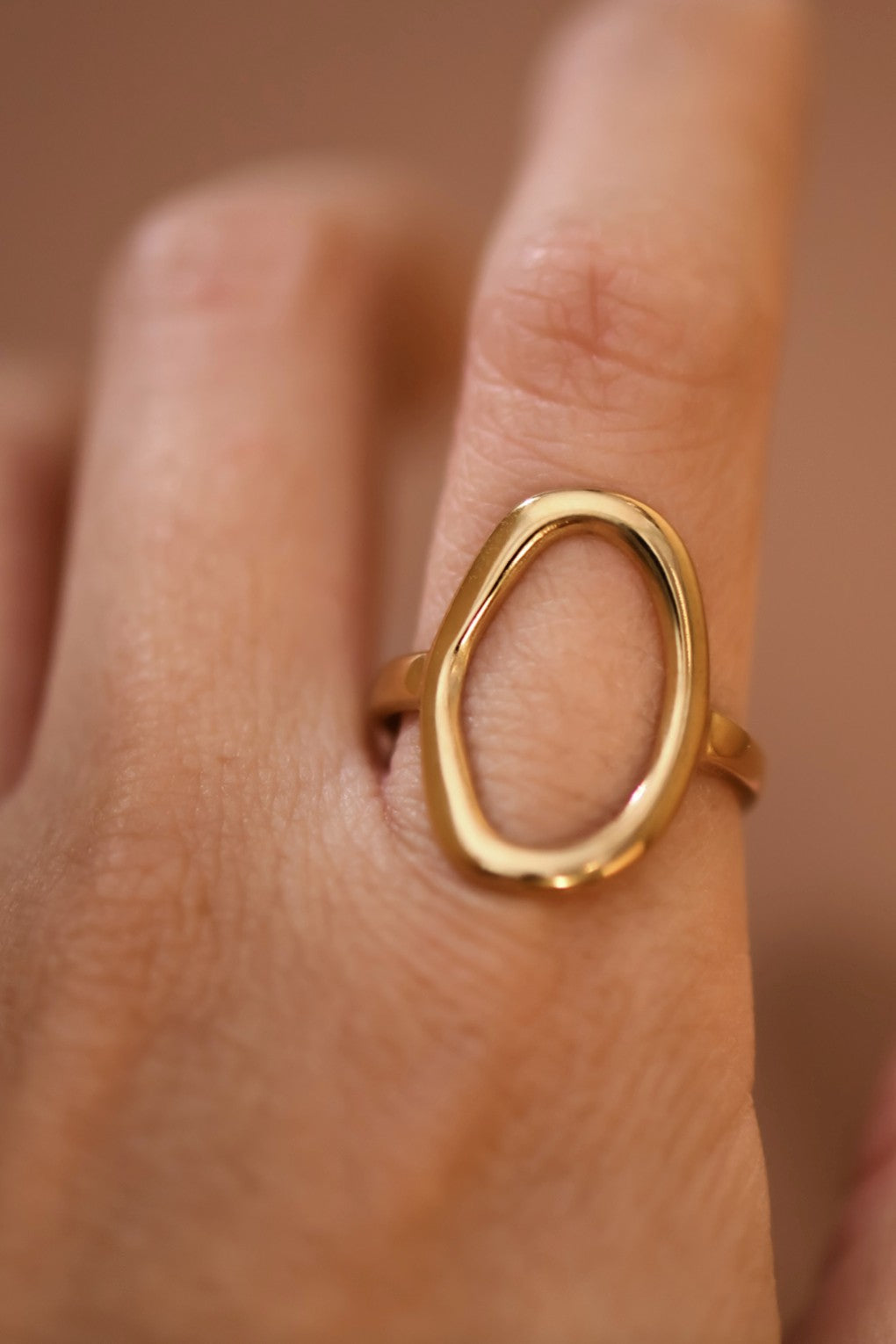 Gold Circle Adjustable Ring