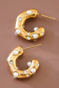 Pearl Dot Hoop Earrings